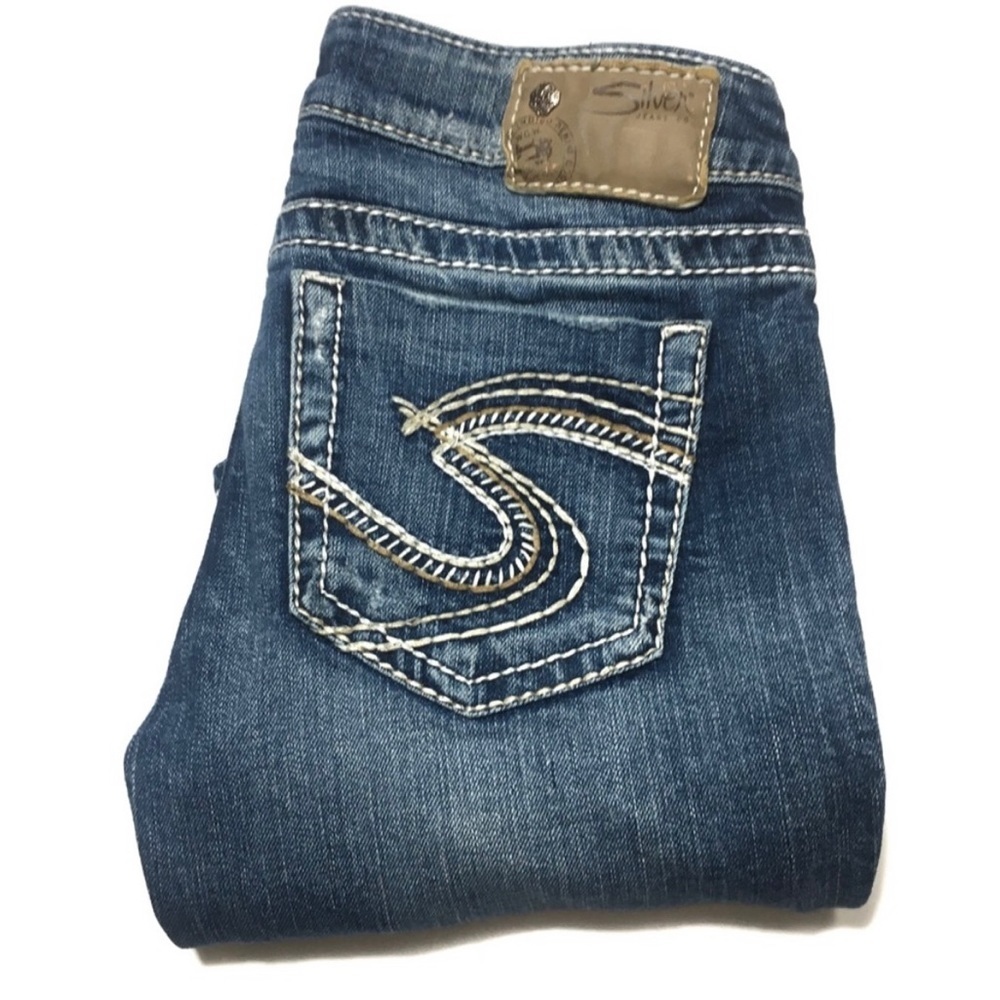 LAST CALL Silver Jeans Frances Boot Cut Jeans Women’s Size 27 Distressed